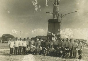 Aguman Capampangan members in front of Gen. Santos Statue