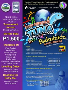 Tunafest 2008 Badminton Tournament Poster