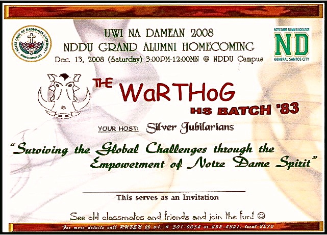 NDDU Grand Alumni Homecoming Invite
