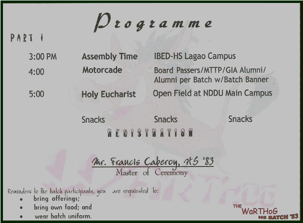 2008 NDDU Homecoming Programme