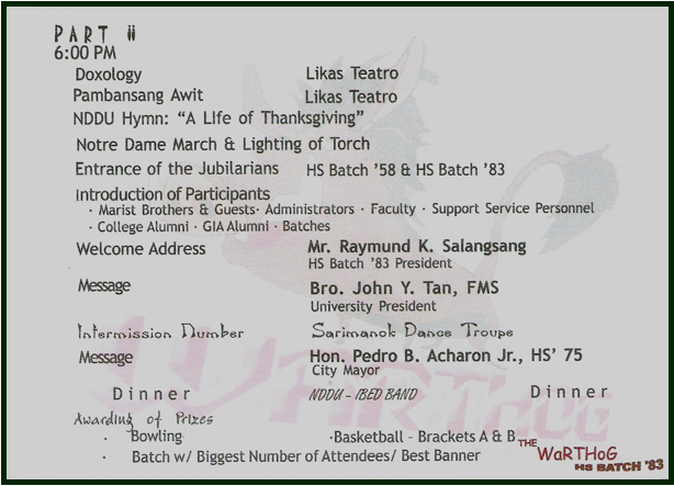 2008 NDDU Homecoming Programme Page 2