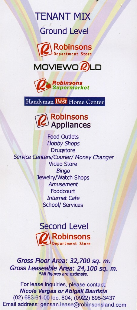 Robinsons Place GenSan Tenant Mix