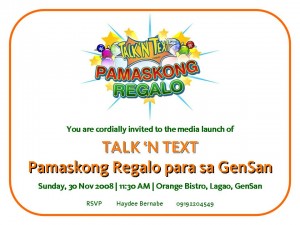 Media Invite for Robin Padilla Presscon