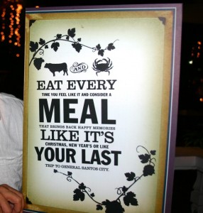 Pablos Steaks and Crabs Menu Front Page