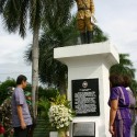 Mayor & 1st Lady offer flowers at Gen. Santos Shrine