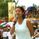 Congresswoman Darlene addressing the crowd