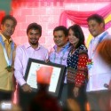 Senators Bong, Jinggoy, Loren & Migz giving Manny a citation