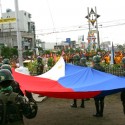 Readying the flag