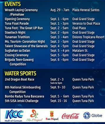 TunaFest 2017 Schedule 