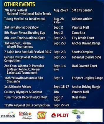 TunaFest 2017 Schedule